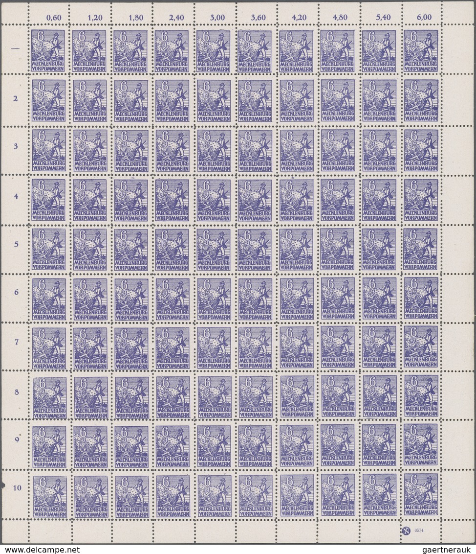 ** Sowjetische Zone - Mecklenburg-Vorpommern: 1946, 6 Pfg. Abschied Violettblau Auf Weißem Kreidepapier - Autres & Non Classés