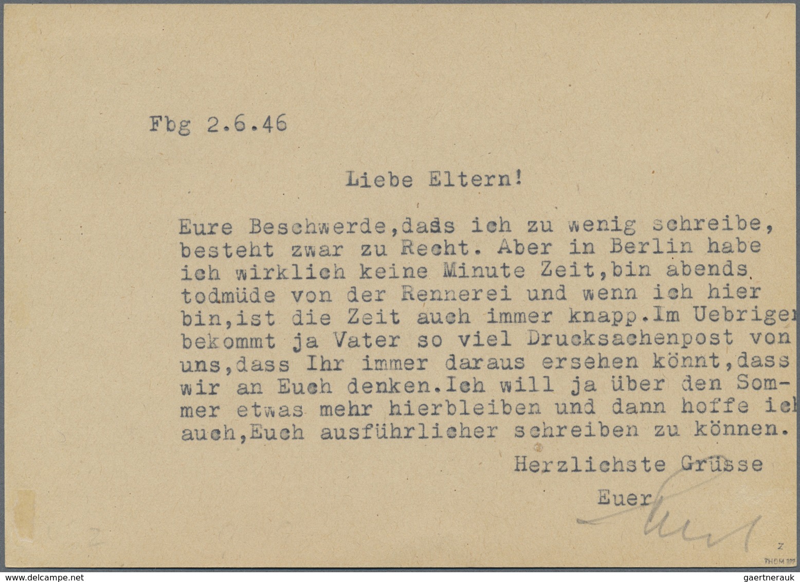 Br Sowjetische Zone - Mecklenburg-Vorpommern: 1946, 12 Pf Rot Auf Glattem Z-Papier, Portogerechte EF Au - Altri & Non Classificati