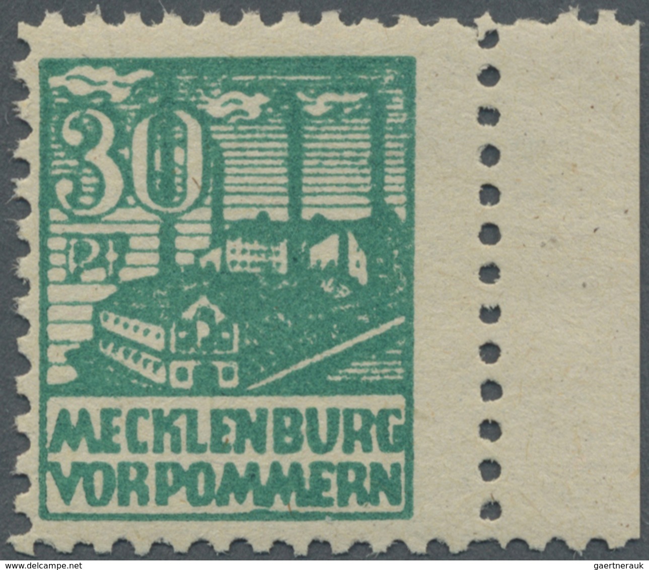 ** Sowjetische Zone - Mecklenburg-Vorpommern: 1946, 30 Pfg. Schwärzlichbläulichgrün, Postfrisches Exemp - Altri & Non Classificati