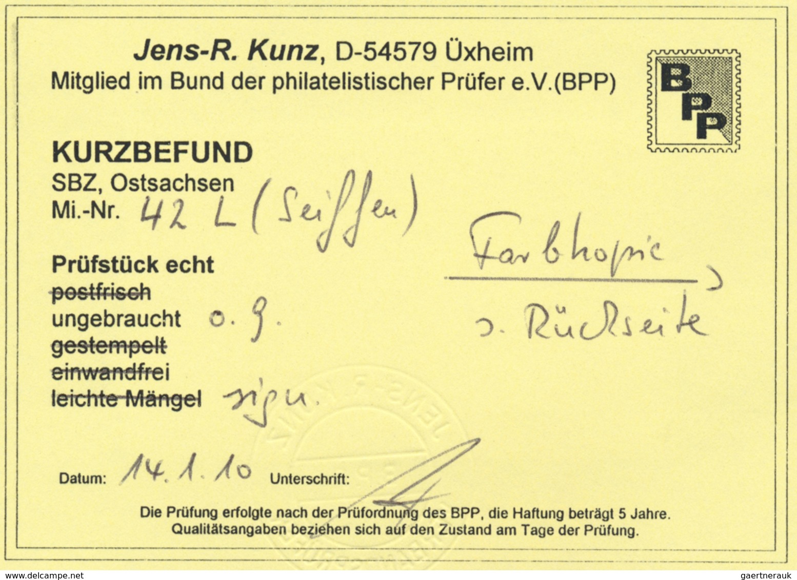 (*) Sowjetische Zone - Ost-Sachsen: 1945, Ziffer 5 Pf, 10 Pf, 20 Pf und 40 Pf mit nachträglichem, unrege