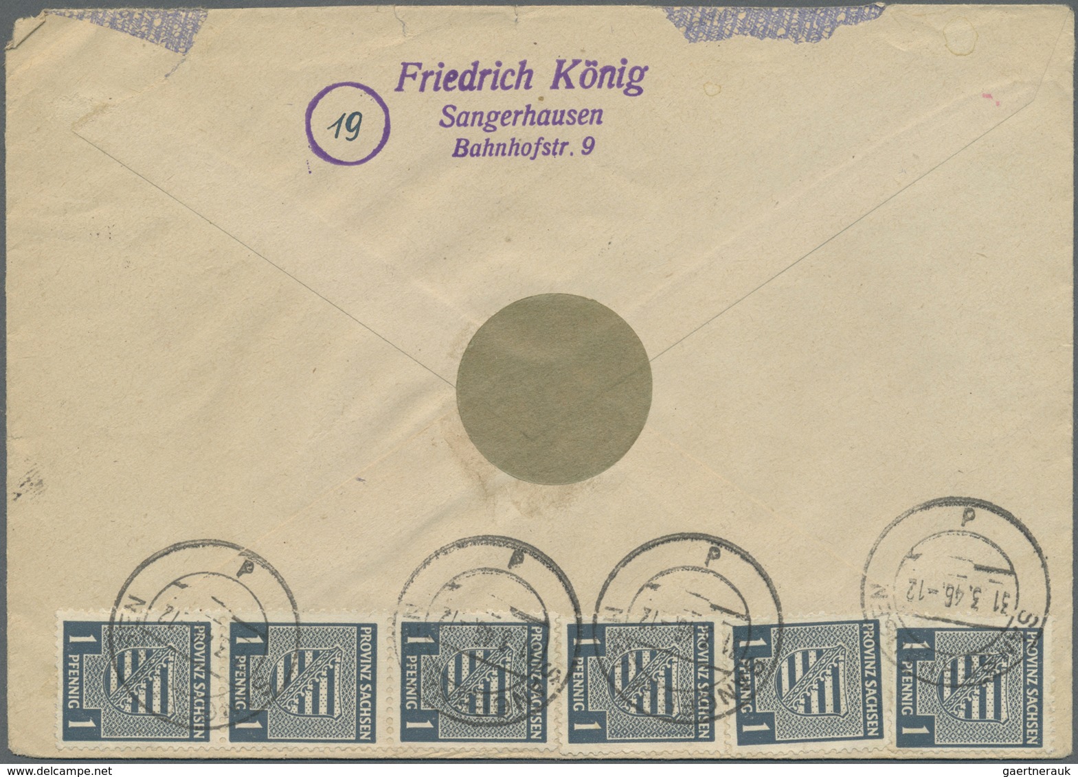 Br Sowjetische Zone - Provinz Sachsen: 1945, 1 Pf Schwärzlichgrünlichblau, 24 Stück Als Portogerechte M - Autres & Non Classés