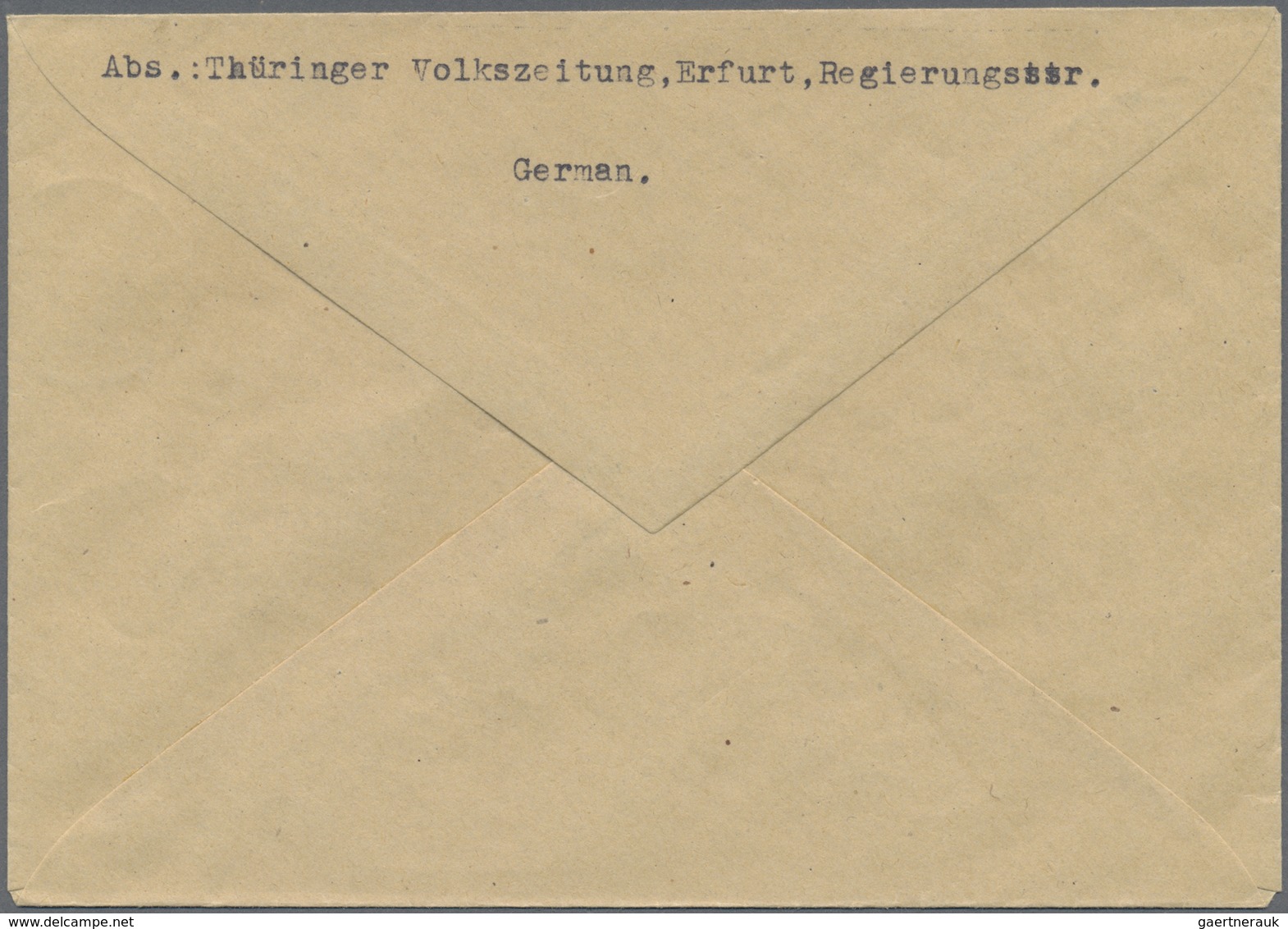 Br Sowjetische Zone - Thüringen: 1946, 4 Pf Bläulichschwarzgrau, EF Auf Drucksache Der 2.Gewichtsstufe - Sonstige & Ohne Zuordnung