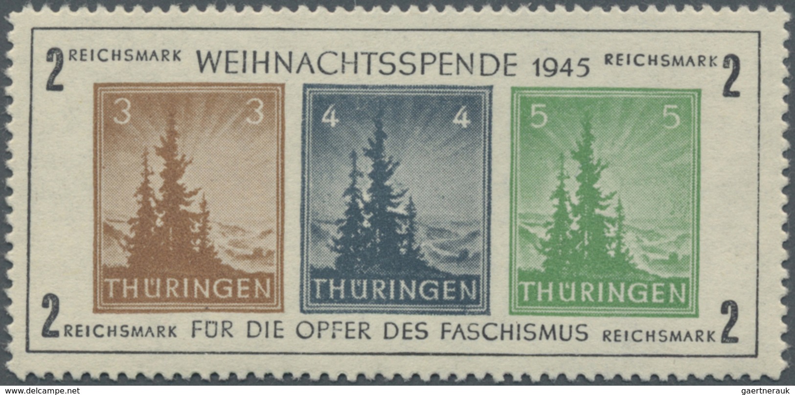 ** Sowjetische Zone - Thüringen: 1945, Antifa-Block Mit Dem 3 Pf. -Wert In Der FEHLFARBE „hellsiena” Au - Sonstige & Ohne Zuordnung