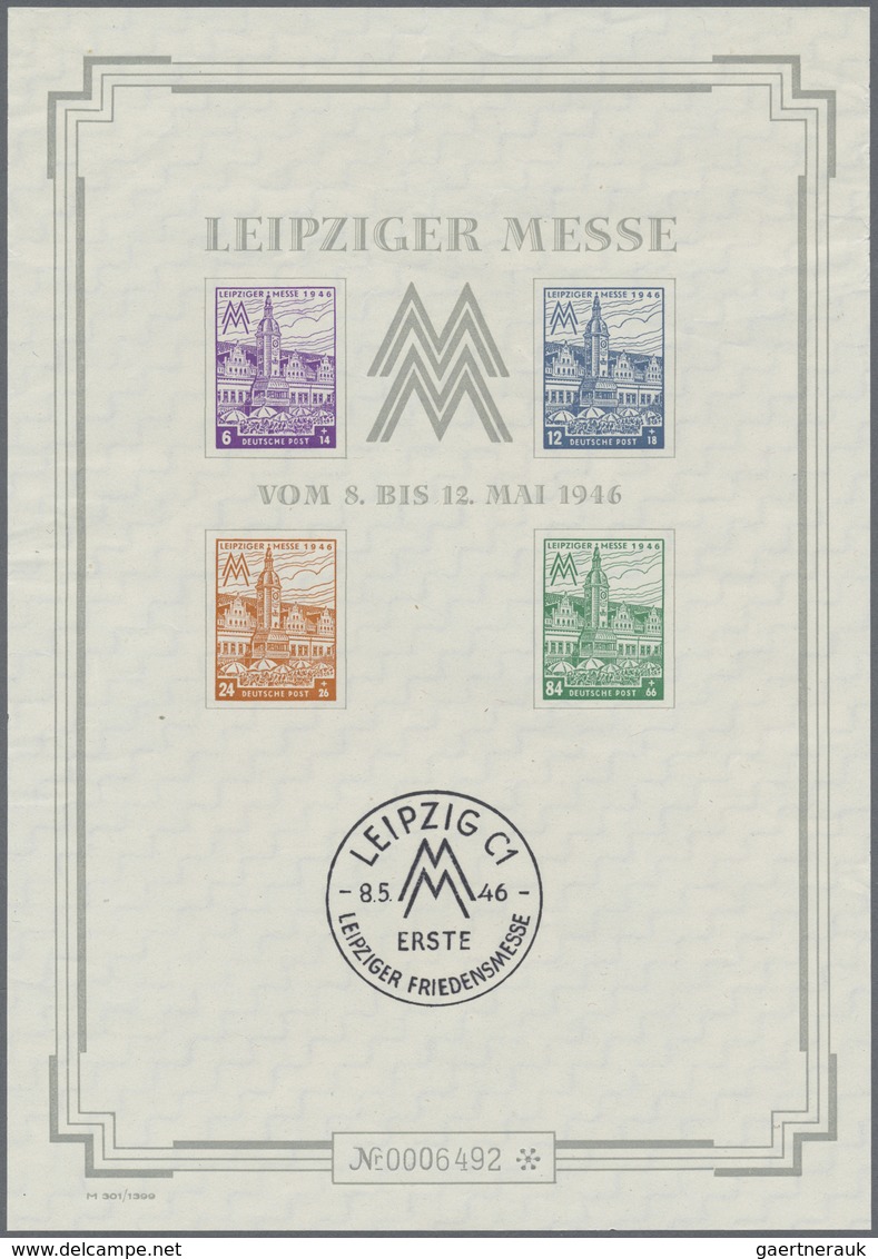 (*) Sowjetische Zone - West-Sachsen: 1946, Großblock Leipziger Messe Mit Nr. 0006492 Ungebraucht Ohne Gu - Altri & Non Classificati