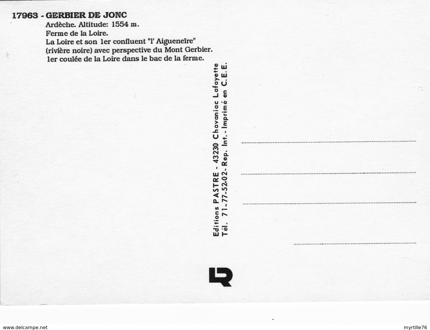 GERBIER DE JONC Source De La Loire  N°17963 - Other & Unclassified