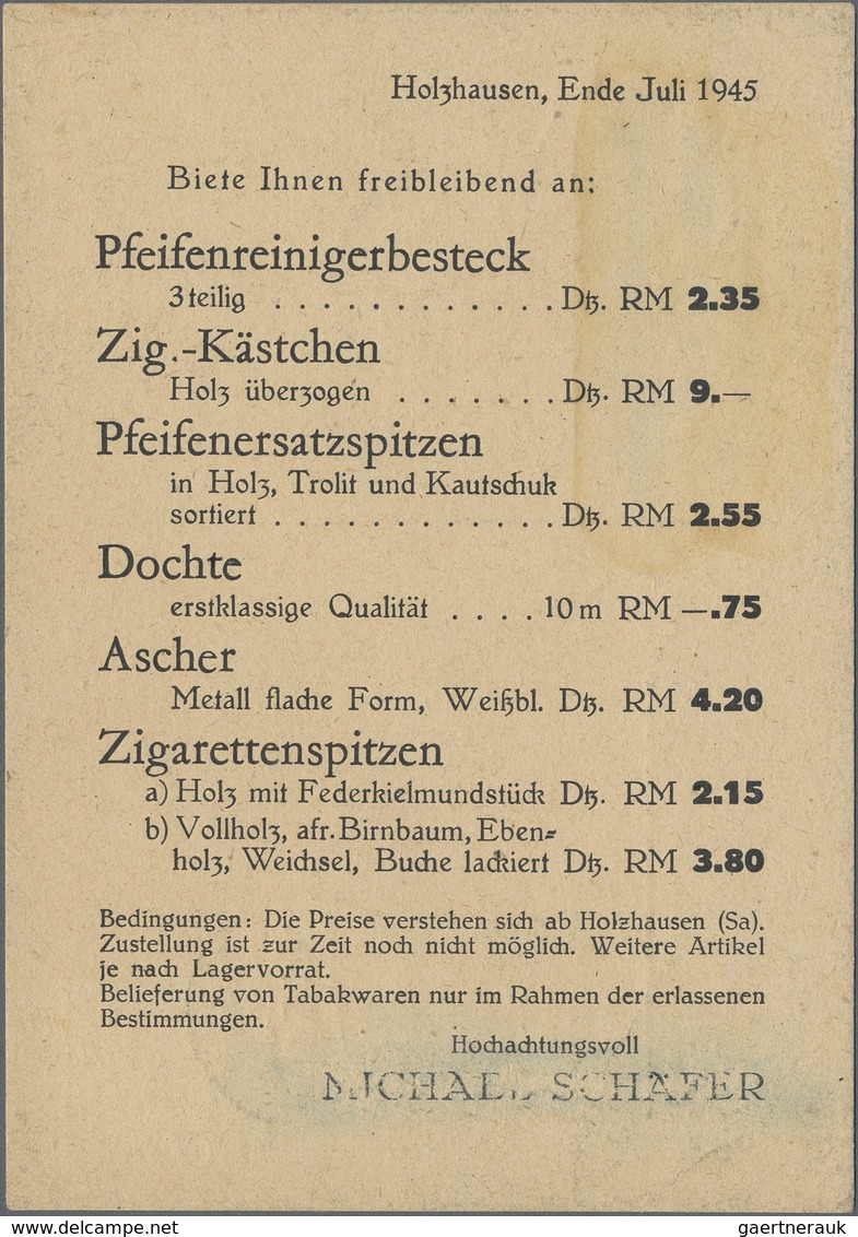 Br Sowjetische Zone - West-Sachsen: 1945, 6 Pfg. "Holzhausen-Ausgabe" Als Portogerechte Einzelfrankatur - Sonstige & Ohne Zuordnung
