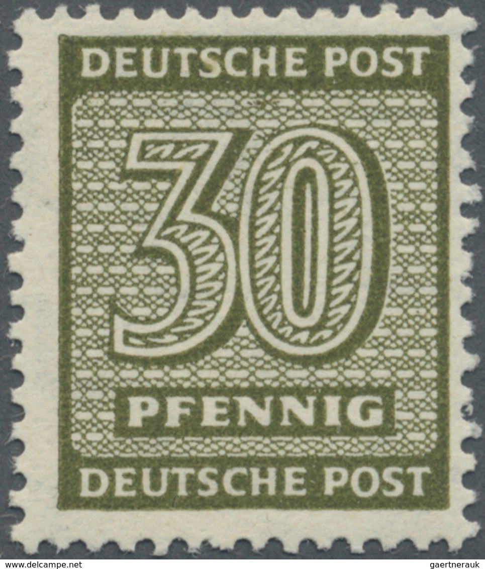 ** Sowjetische Zone - West-Sachsen: 1945,  Freimarken 30 Pf. Mit Wasserzeichen Y In Seltener B-Farbe Du - Altri & Non Classificati