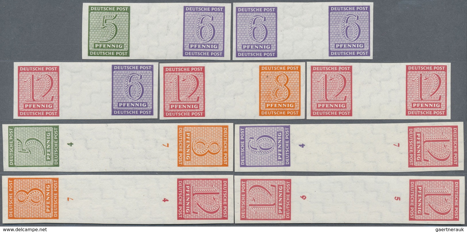 ** Sowjetische Zone - West-Sachsen: W Zd 3 - SK Zd 4 Postfrisch, Neun Zusammendrucke, Zwei Senkr. Zusam - Altri & Non Classificati