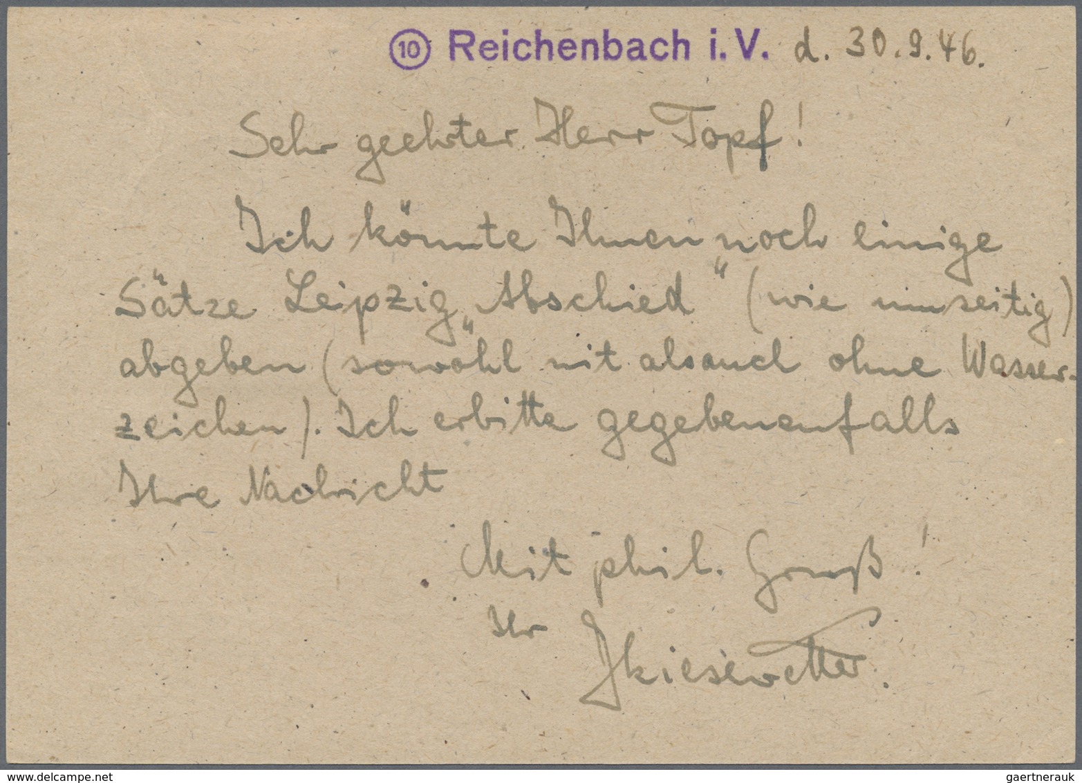 Br Sowjetische Zone - West-Sachsen: 1946, 4 X 3 Pf Dkl'gelbbraun Als Portogerechte MeF Auf Postkarte Vo - Sonstige & Ohne Zuordnung