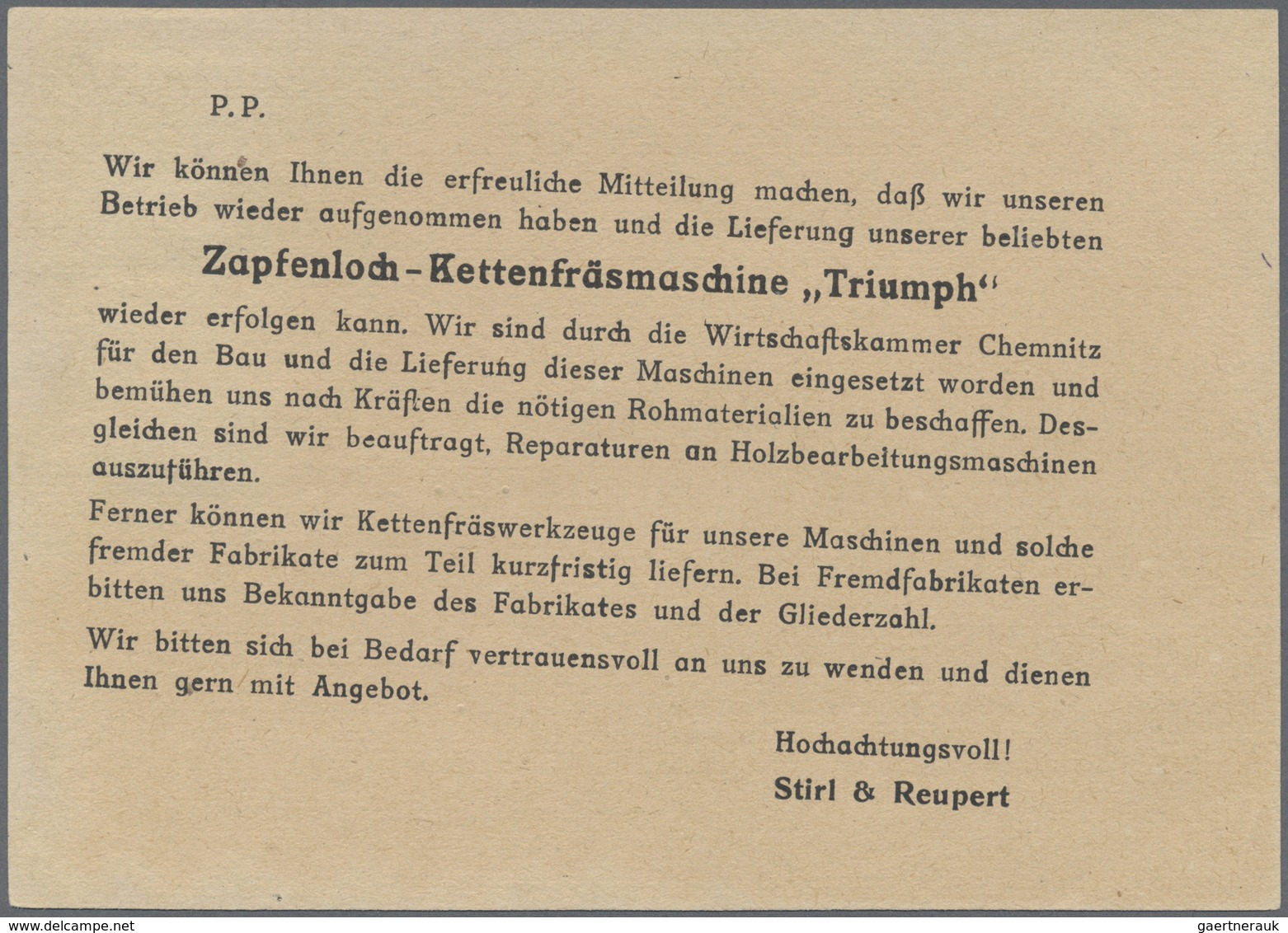 Br Sowjetische Zone - West-Sachsen: 1946, 3 Pf Dkl'gelbbraun, Senkr. Paar Als Portogerechte MeF Auf Dru - Sonstige & Ohne Zuordnung