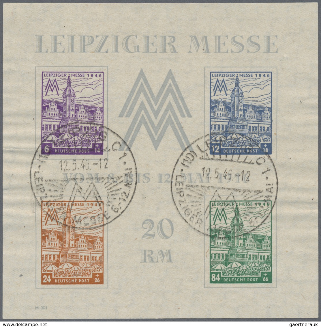 O Sowjetische Zone - West-Sachsen: 1948, Leipziger-Messe-Block Mit Beiden Wasserzeichen, Saubere Messe - Altri & Non Classificati