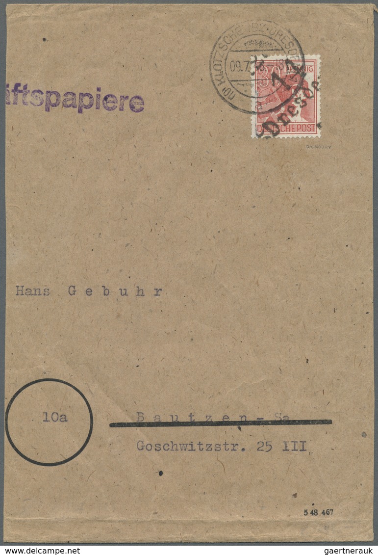 Br/Brfst Sowjetische Zone - Bezirkshandstempel - II - Bez. 14 (Dresden): 1948, 30 Pf Arbeiter Mit Handstempel - Autres & Non Classés