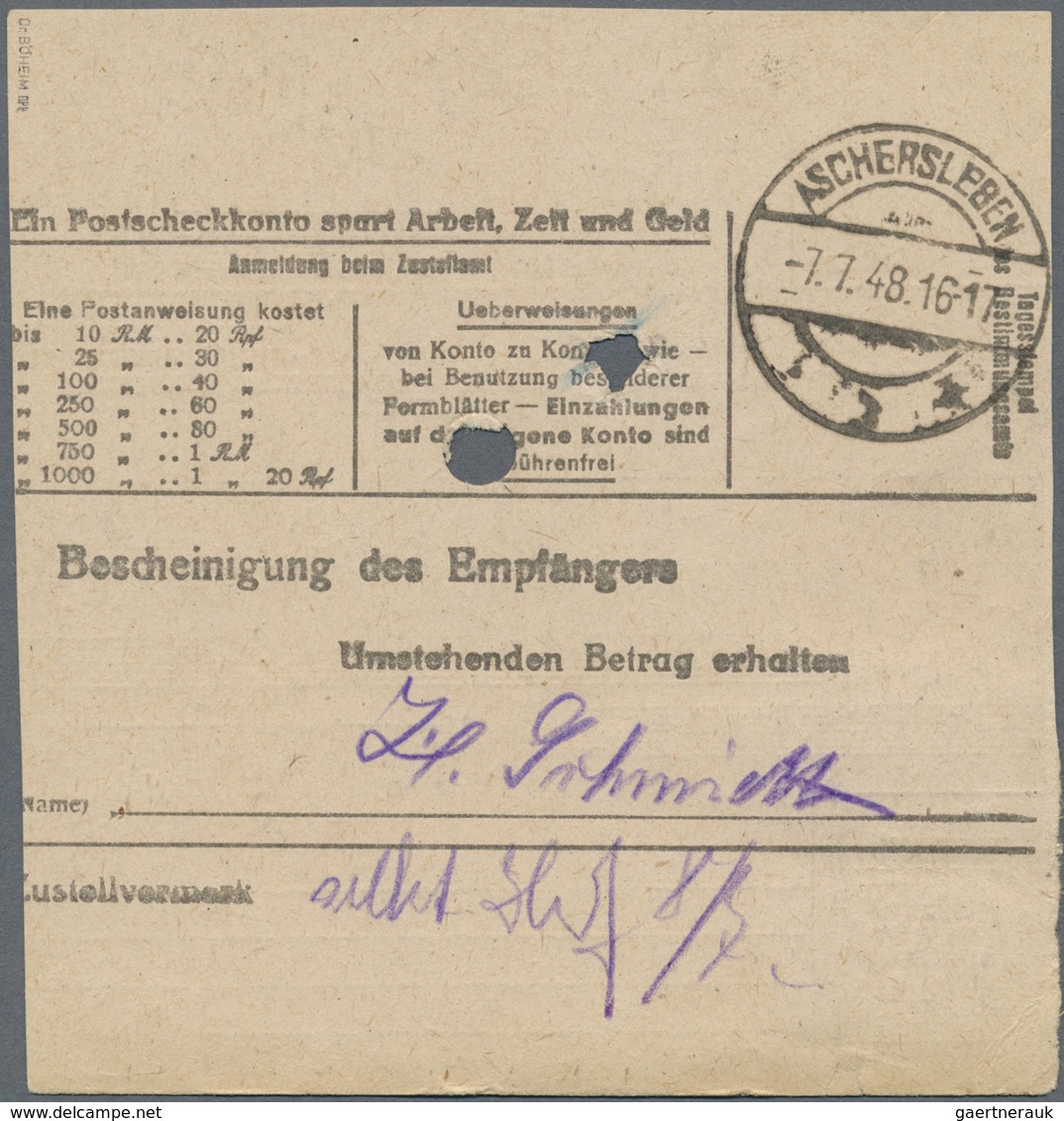 Br Sowjetische Zone - Bezirkshandstempel - V - Bez. 27 (Leipzig): 1948, 2 X 20 Pf Arbeiter Mit Handstem - Altri & Non Classificati