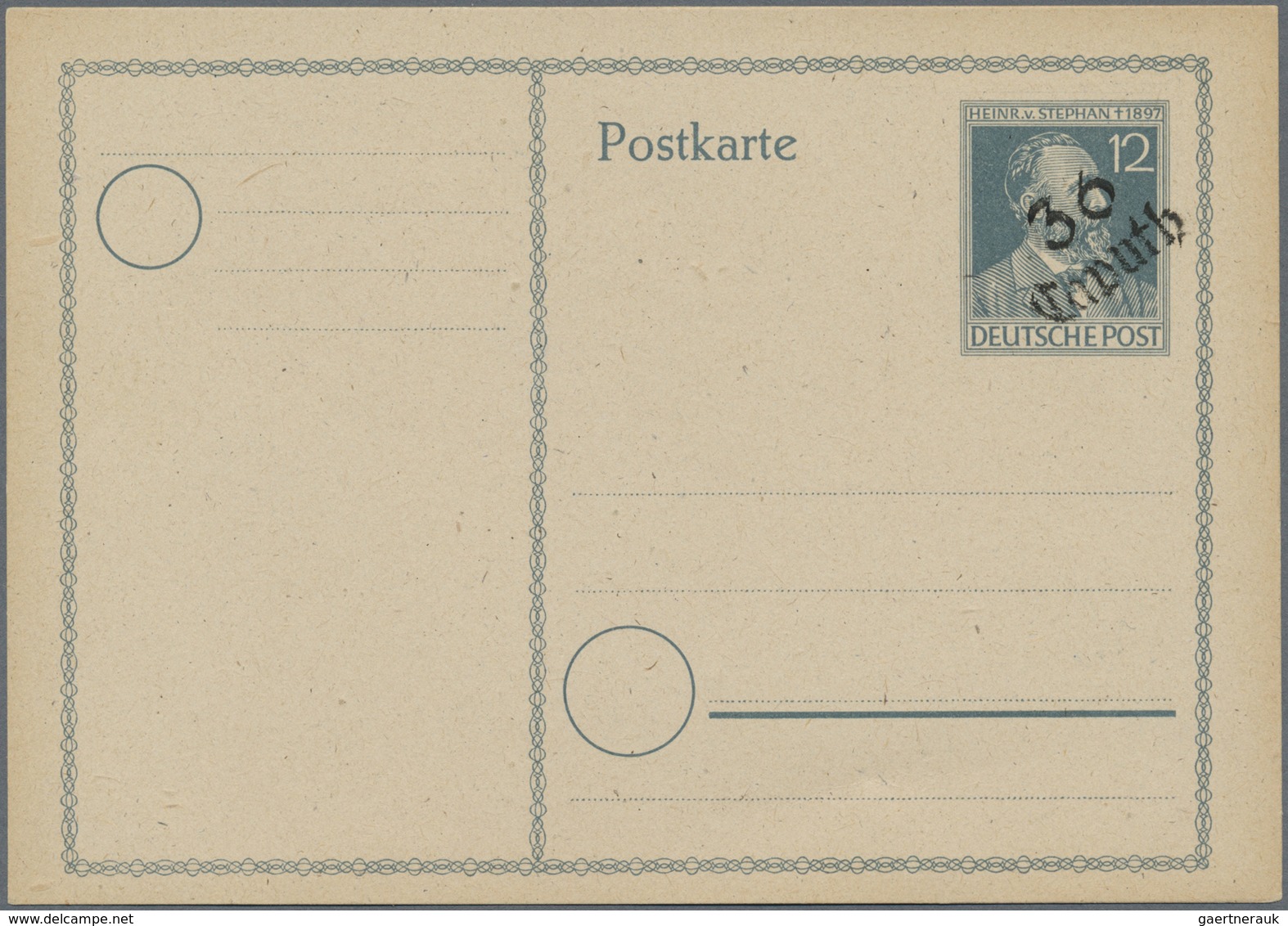 GA Sowjetische Zone - Bezirkshandstempel - VII - Bez. 36 (Potsdam): CAPUTH 36, 1948, 12 Pf Stephankarte - Sonstige & Ohne Zuordnung