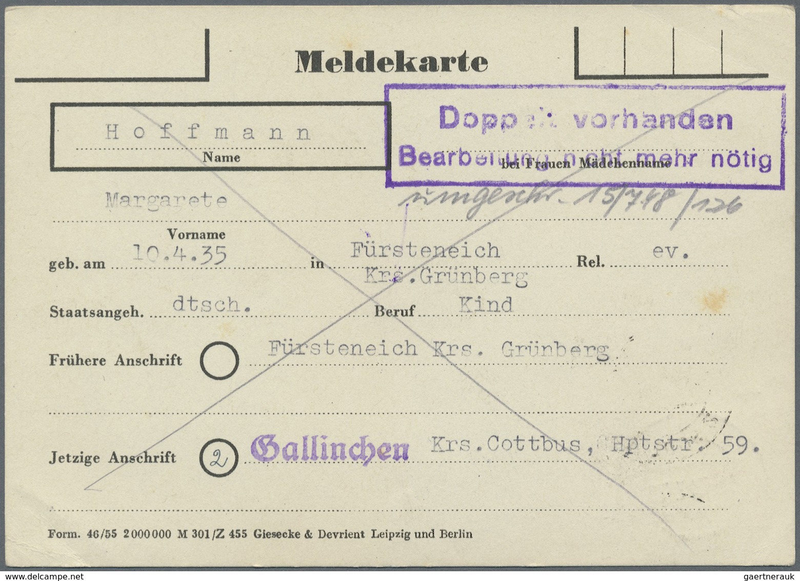 Br Sowjetische Zone - Bezirkshandstempel - VII - Bez. 36 (Potsdam): COTTBUS: Arbeiter 6 Pf Mit Aufdruck - Sonstige & Ohne Zuordnung