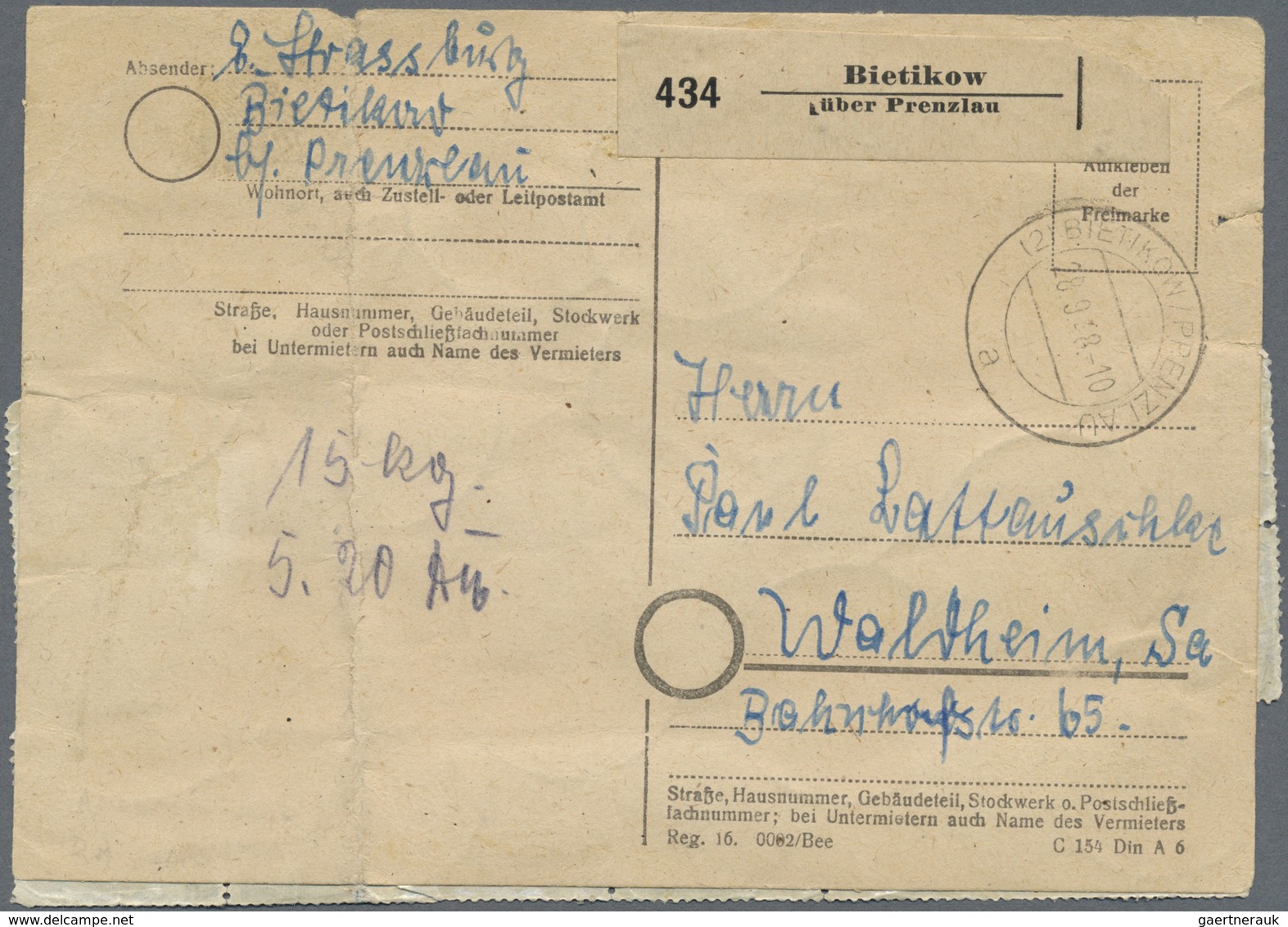 Br Sowjetische Zone - Allgemeine Ausgaben: 1948, 20 Pf Arbeiter Maschinenaufdruck, 26 Stück (2 Versch. - Altri & Non Classificati