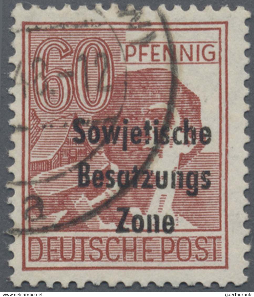 O Sowjetische Zone - Allgemeine Ausgaben: 1948, Arbeiter 60 Pf. In Sehr Seltener B-Farbe Braunrot Mit - Autres & Non Classés