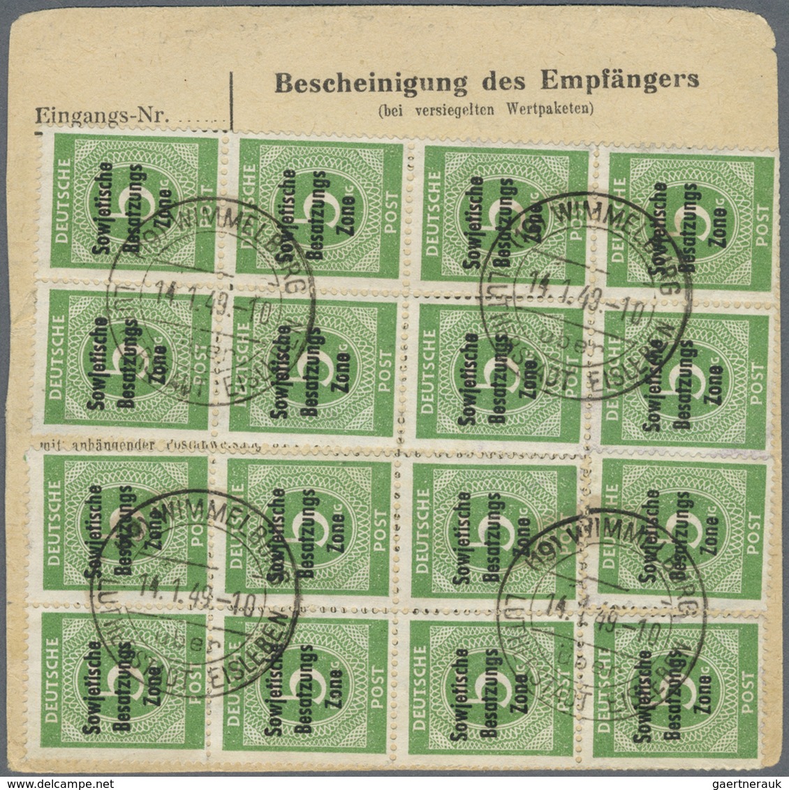 Br Sowjetische Zone - Allgemeine Ausgaben: 1948, 5 Pf Ziffer Maschinenaufdruck, 22 Stück Als Massen-MeF - Altri & Non Classificati