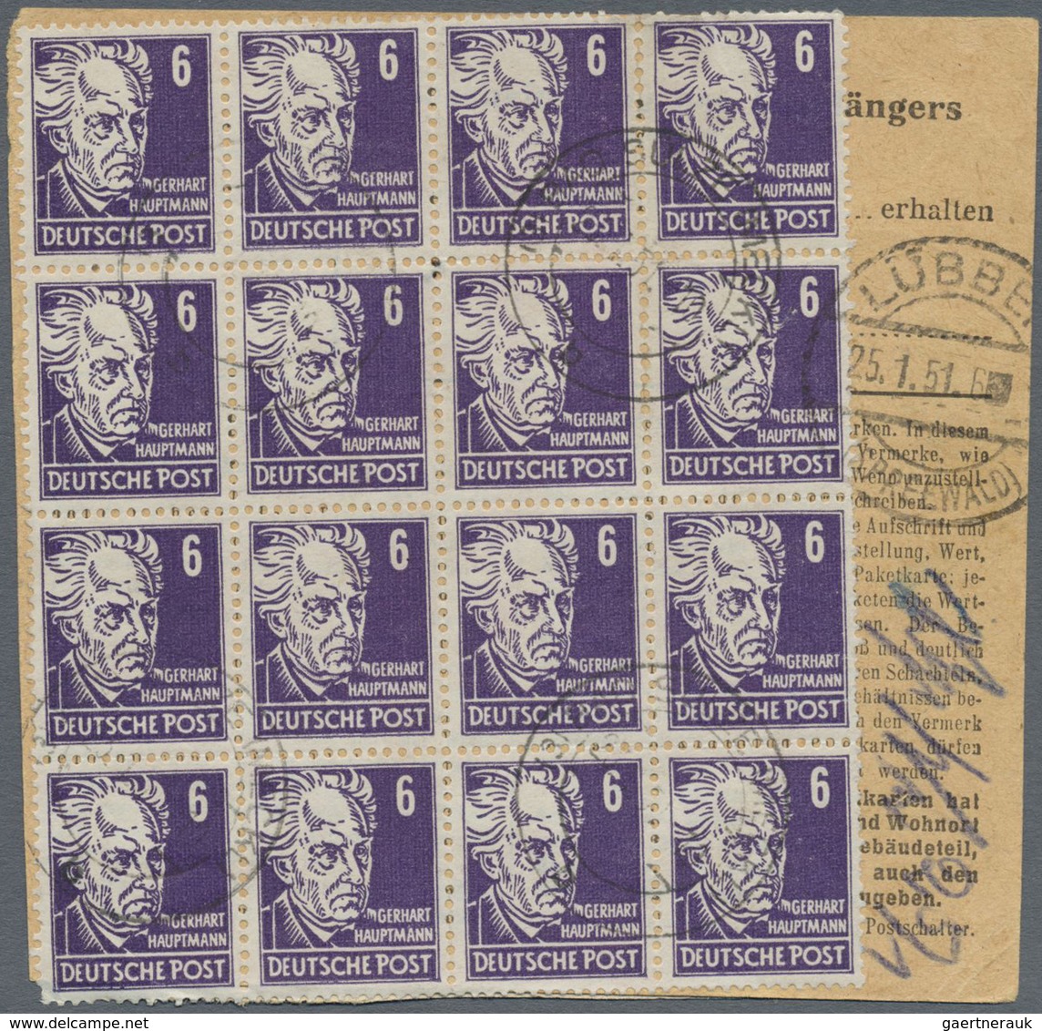 Br Sowjetische Zone - Allgemeine Ausgaben: 1948, 6 Pf Dkl'violett Köpfe, 20 Stück Incl. 16er-Block Als - Altri & Non Classificati