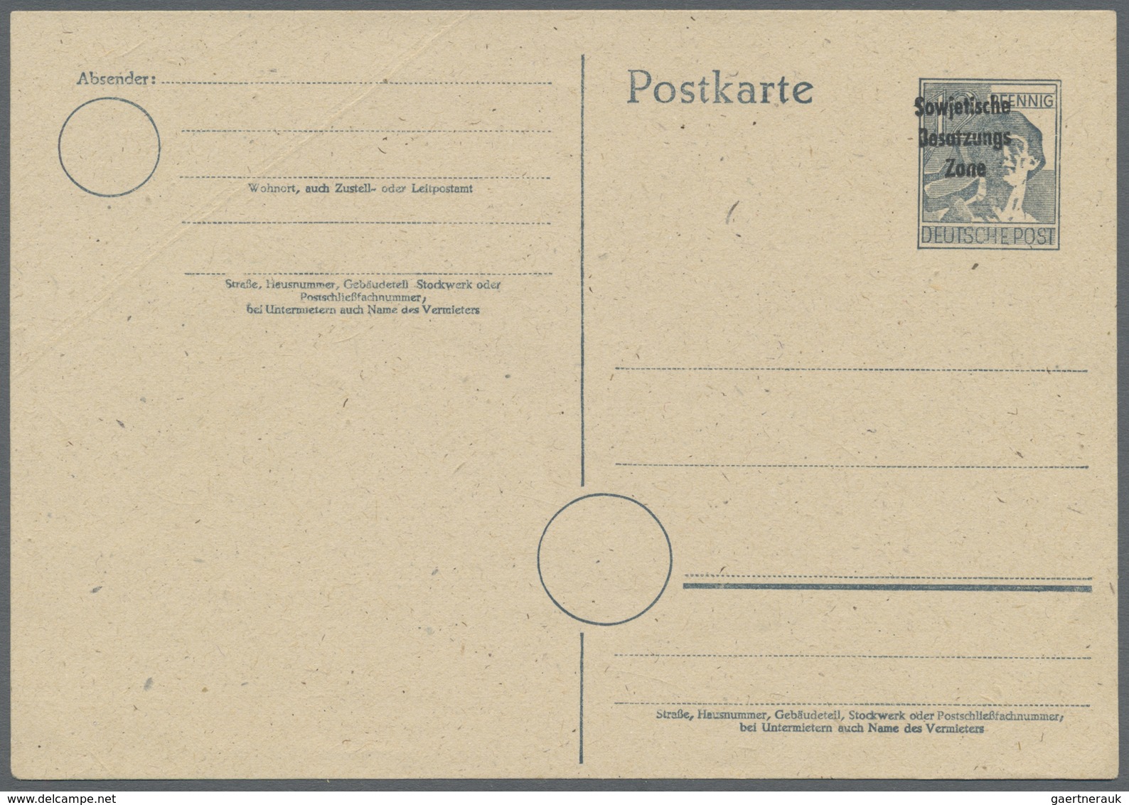 GA Sowjetische Zone - Ganzsachen: 1948, 12 Pfg. Maschinenaufdruck-Ganzsachenkarten Mit Abart "dünnes Pa - Sonstige & Ohne Zuordnung