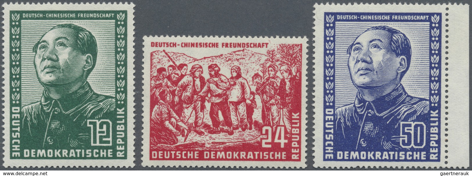 ** DDR: 1951, Deutsch-Chinesische Freundschaft Kompl. Satz Postfrisch Sign. Und FA Raybaudi (1999), Mi. - Autres & Non Classés