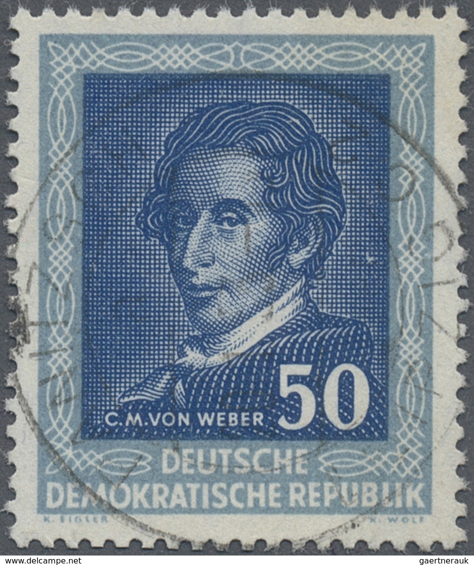 O DDR: 1952, 50 Pfg. C. M. Von Weber Mit Der Seltenen Wasserzeichenvariante DDR Und Posthorn Senkrecht - Autres & Non Classés