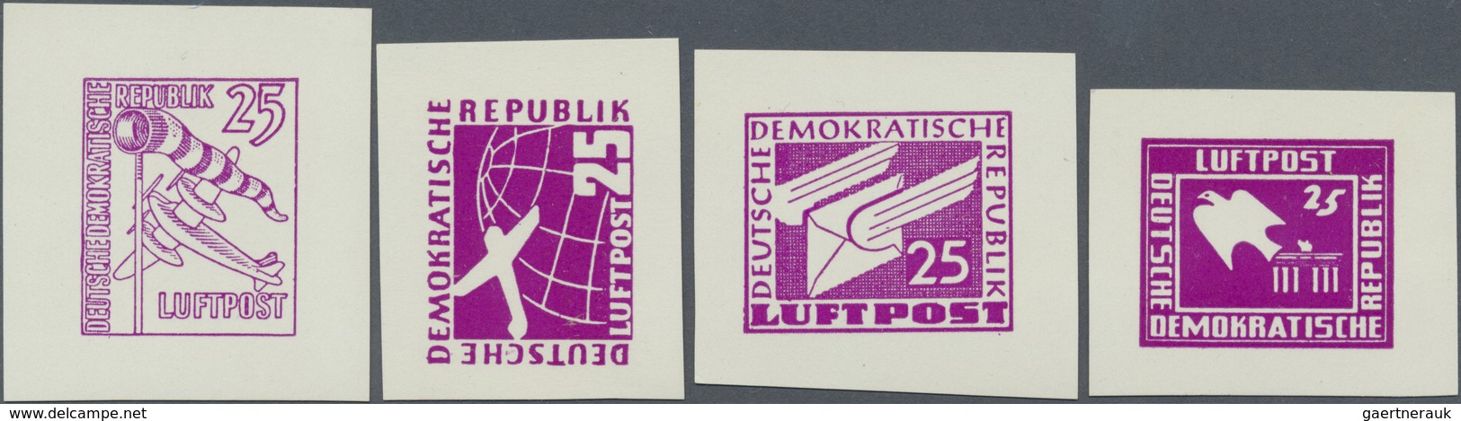 ** DDR: 1952. Set Von 12 Versch. ESSAYS In Lila-violett Für Nicht-verausgabte Luftpost-Markenserie. Pos - Sonstige & Ohne Zuordnung