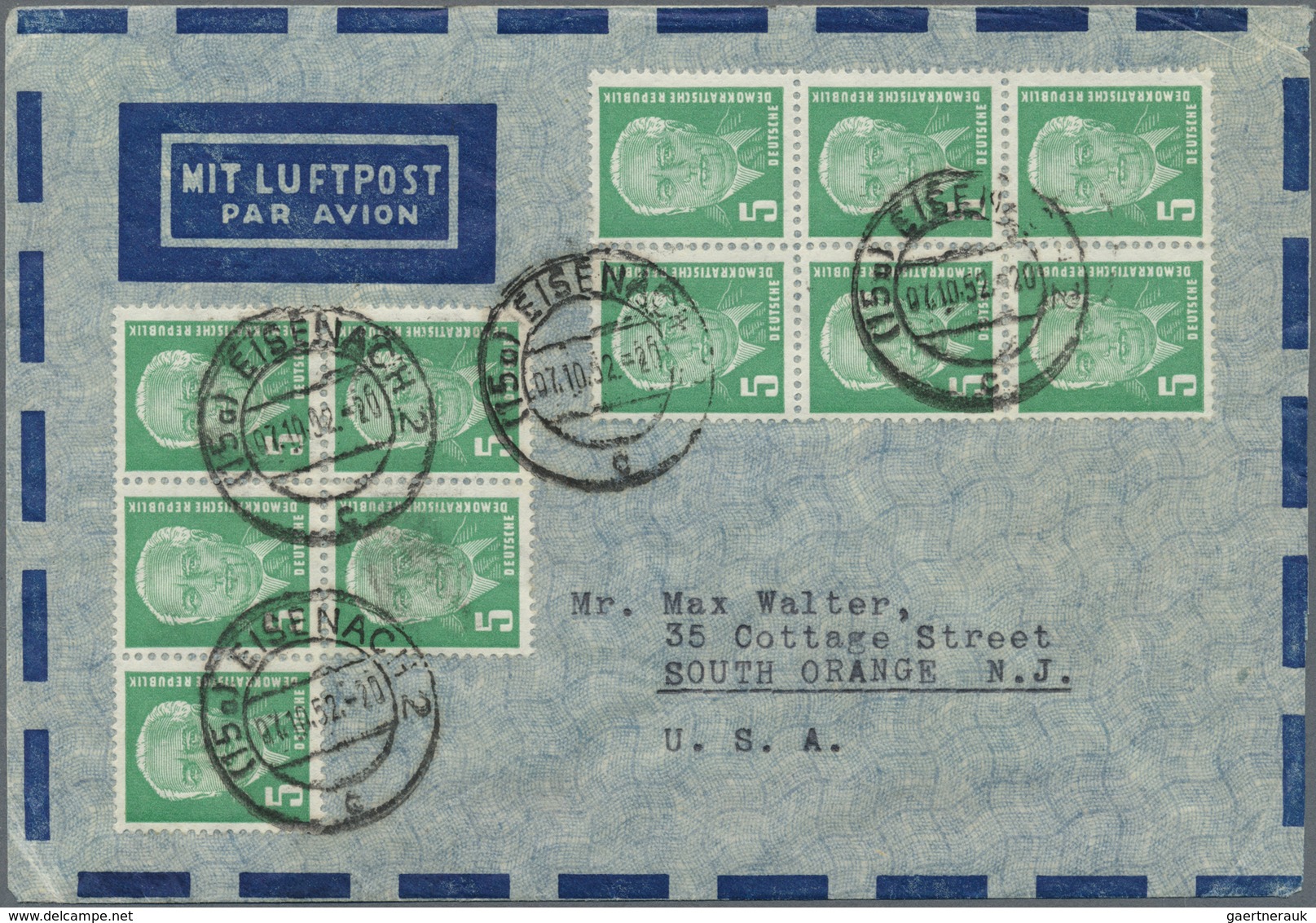 Br DDR: 1952, 5 Pf Pieck, 31 Stück Incl. 25er-Block Aus Der Re. Unteren Bogenecke, Als Portogerechte Ma - Sonstige & Ohne Zuordnung