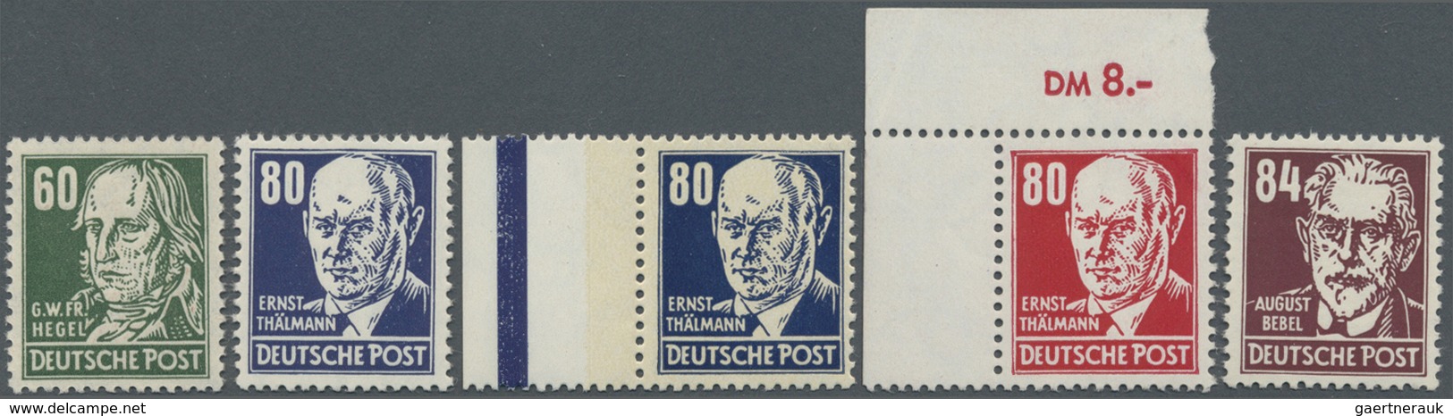 ** DDR: 1952-1953, Freimarken: Köpfe II, Komplett Inklusive 80 Pf Lack, Dabei 327 Za XII, 328 Va XI,  3 - Sonstige & Ohne Zuordnung