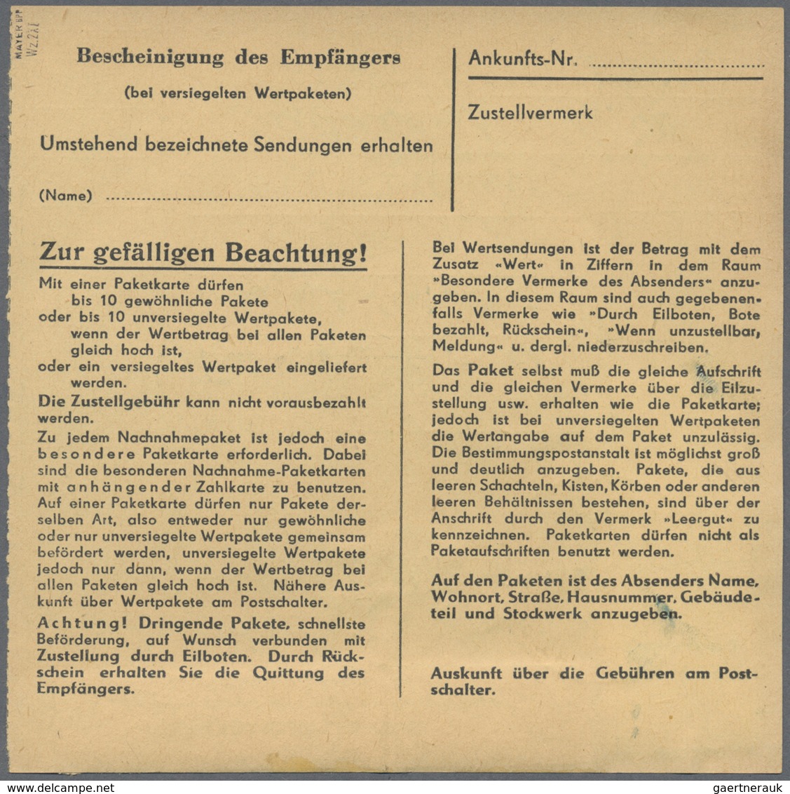 Br DDR: 1953, 80 Pf Dkl'rosarot Köpfe, Partie Mit 3 Paketkarten, Dabei Einzelfrankatur Auf PK Von Henni - Autres & Non Classés