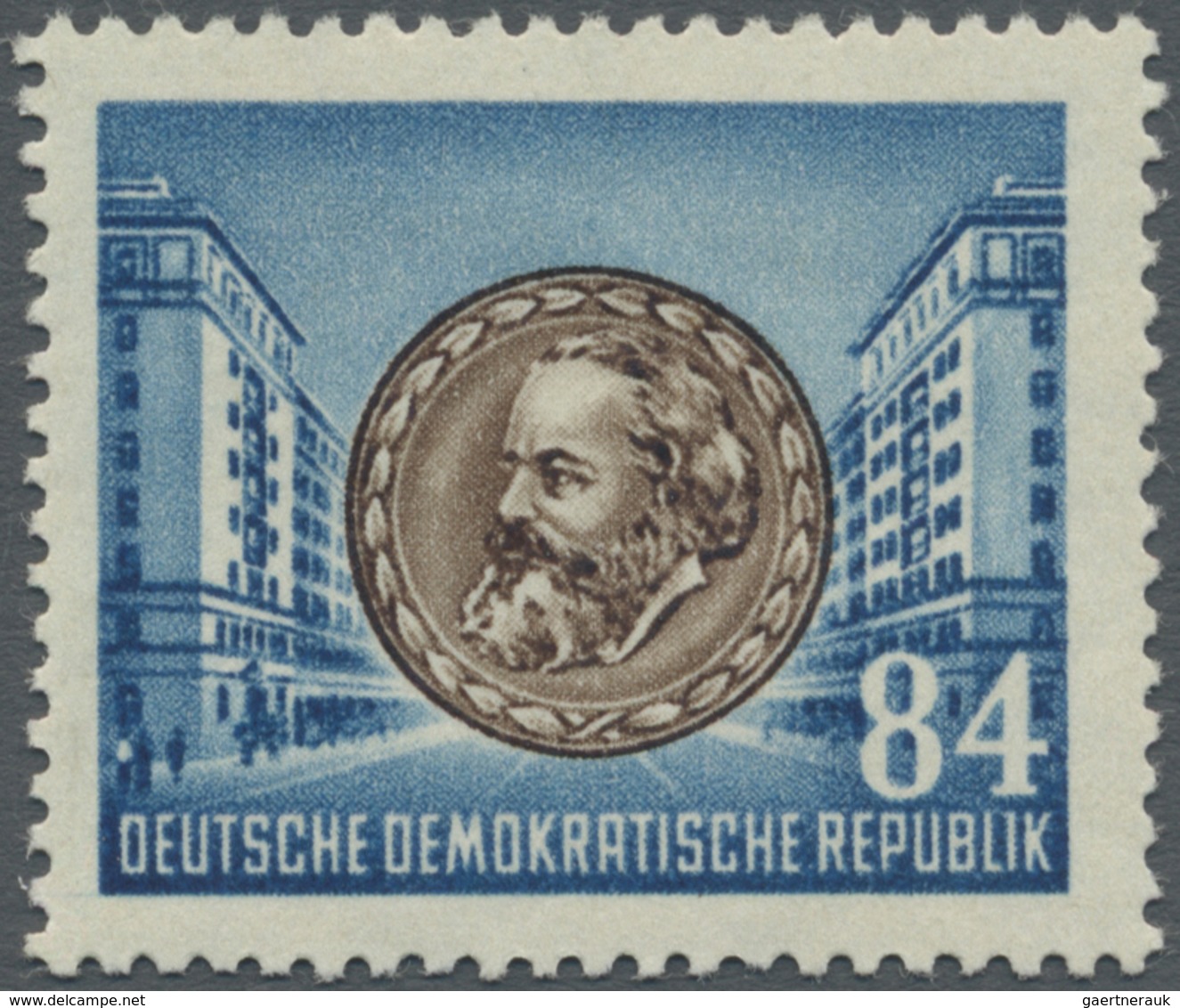 ** DDR: 1953, 84 Pf. Marx Mit Druck Irrtümlich Auf Der Ungestrichenen, Für Die Gummierung Vorgesehenen - Autres & Non Classés