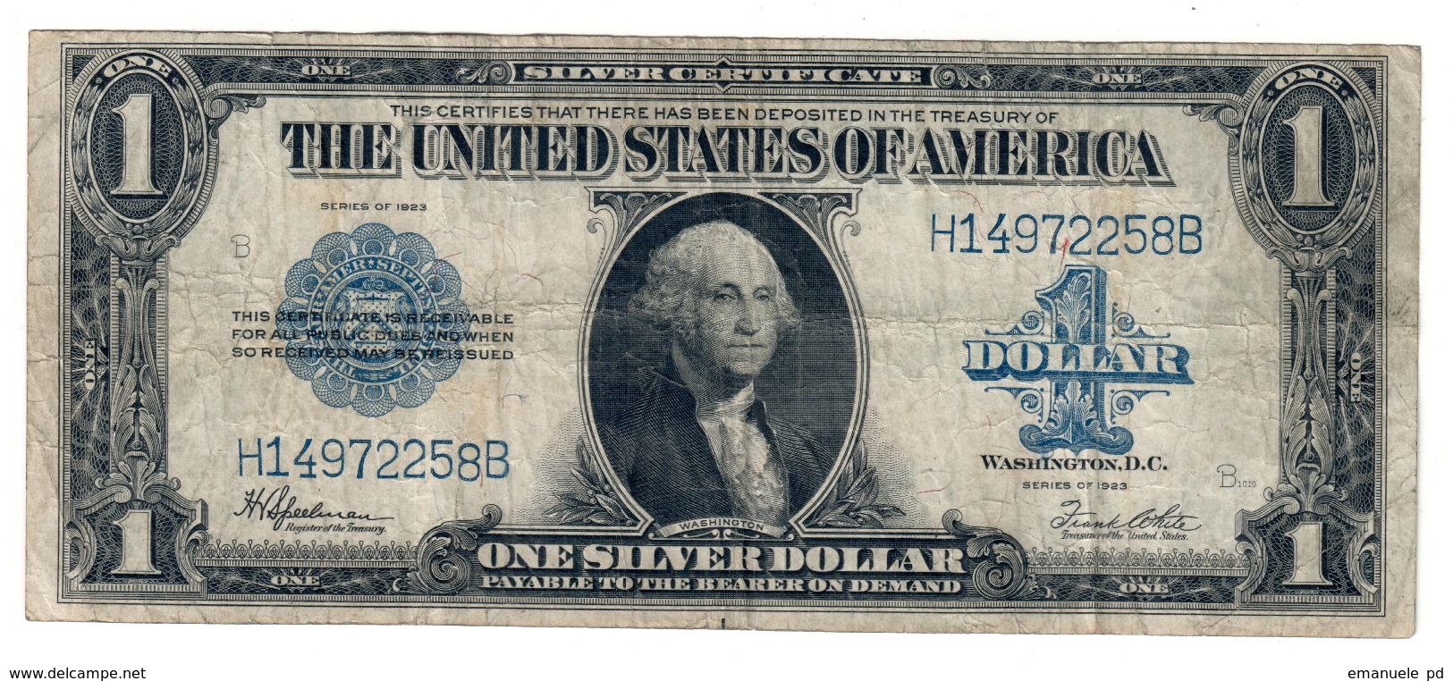 USA 1 Dollar 1923 - Silver Certificates (1878-1923)