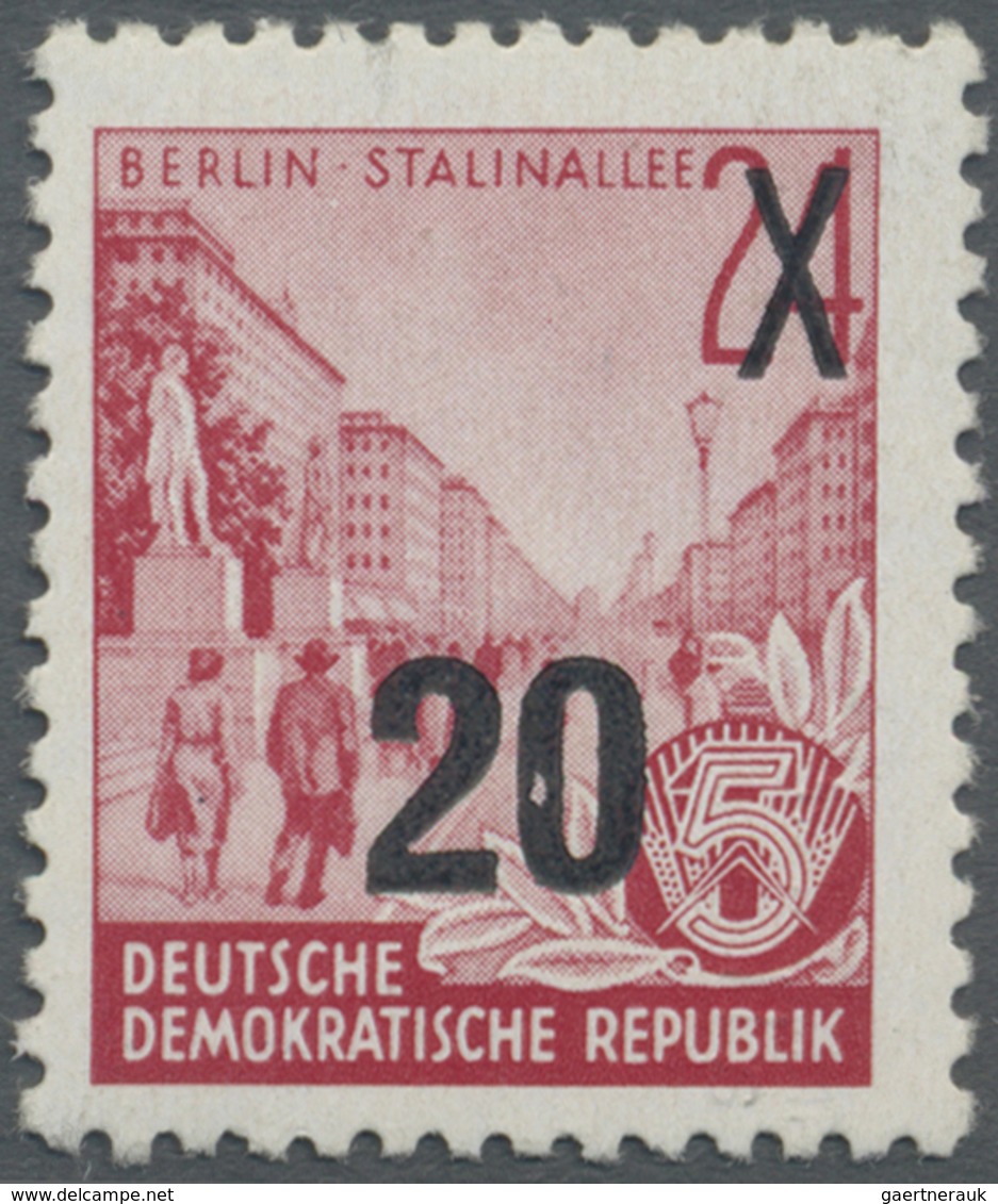 ** DDR: 1954, Freimarke Fünfjahrplan 20 Pf. Auf 24 Pf. Urmarke Im Offsetdruck Bräunlichkarmin Mit Wasse - Sonstige & Ohne Zuordnung