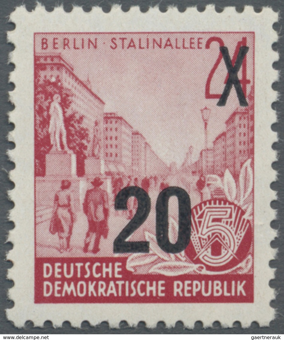 ** DDR: 1954, Freimarke Fünfjahrplan 20 Pf. Auf 24 Pf. Urmarke Im Offsetdruck Bräunlichkarmin Mit Wasse - Altri & Non Classificati