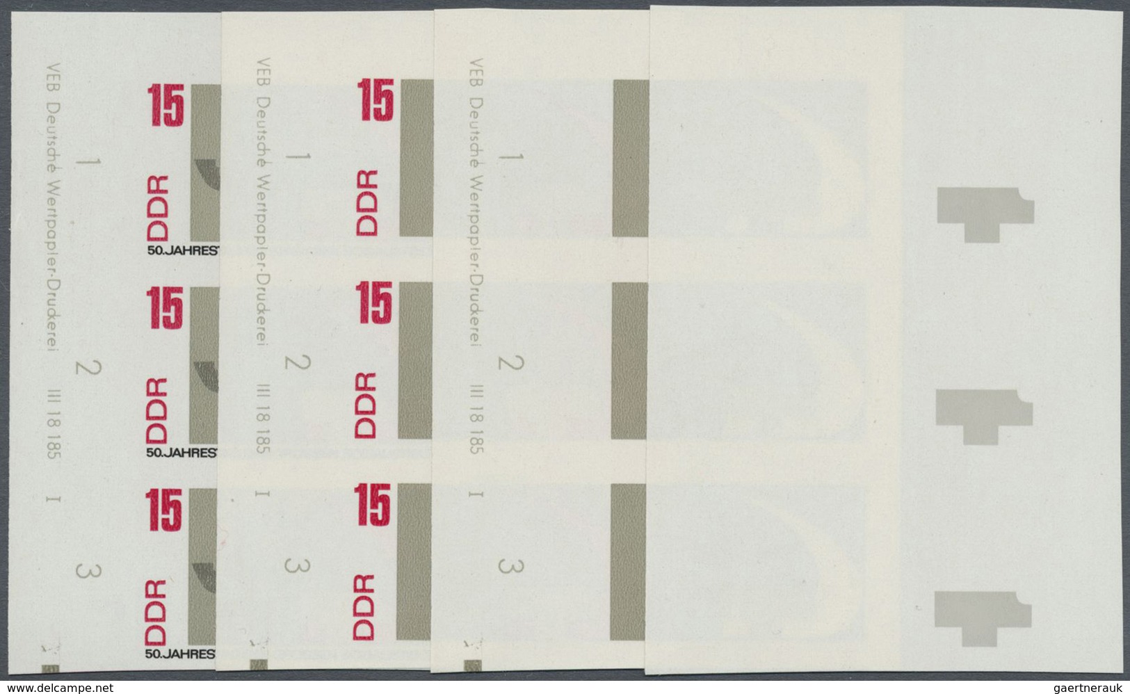 ** DDR: 1967, 50 Jahre Oktoberrevolution In Rußland 15 Pf. 'sowjet. Ehrenmal In Berlin-Treptow' In 4 Ve - Sonstige & Ohne Zuordnung