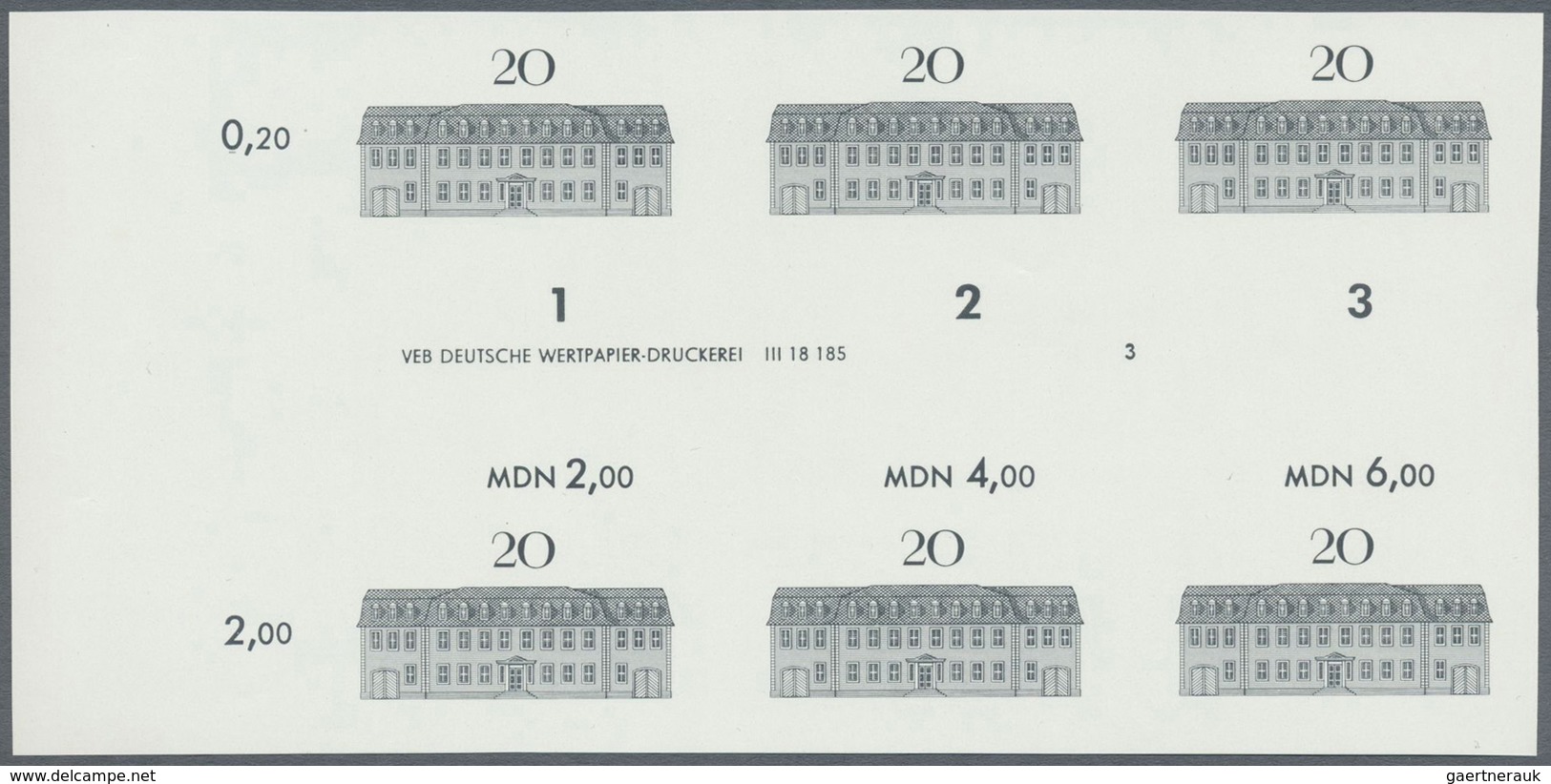 ** DDR: 1967, Stätten Des Klassischen Deutschen Humanismus 20 Pf. 'Goethehaus In Weimar' In 3 Verschied - Altri & Non Classificati