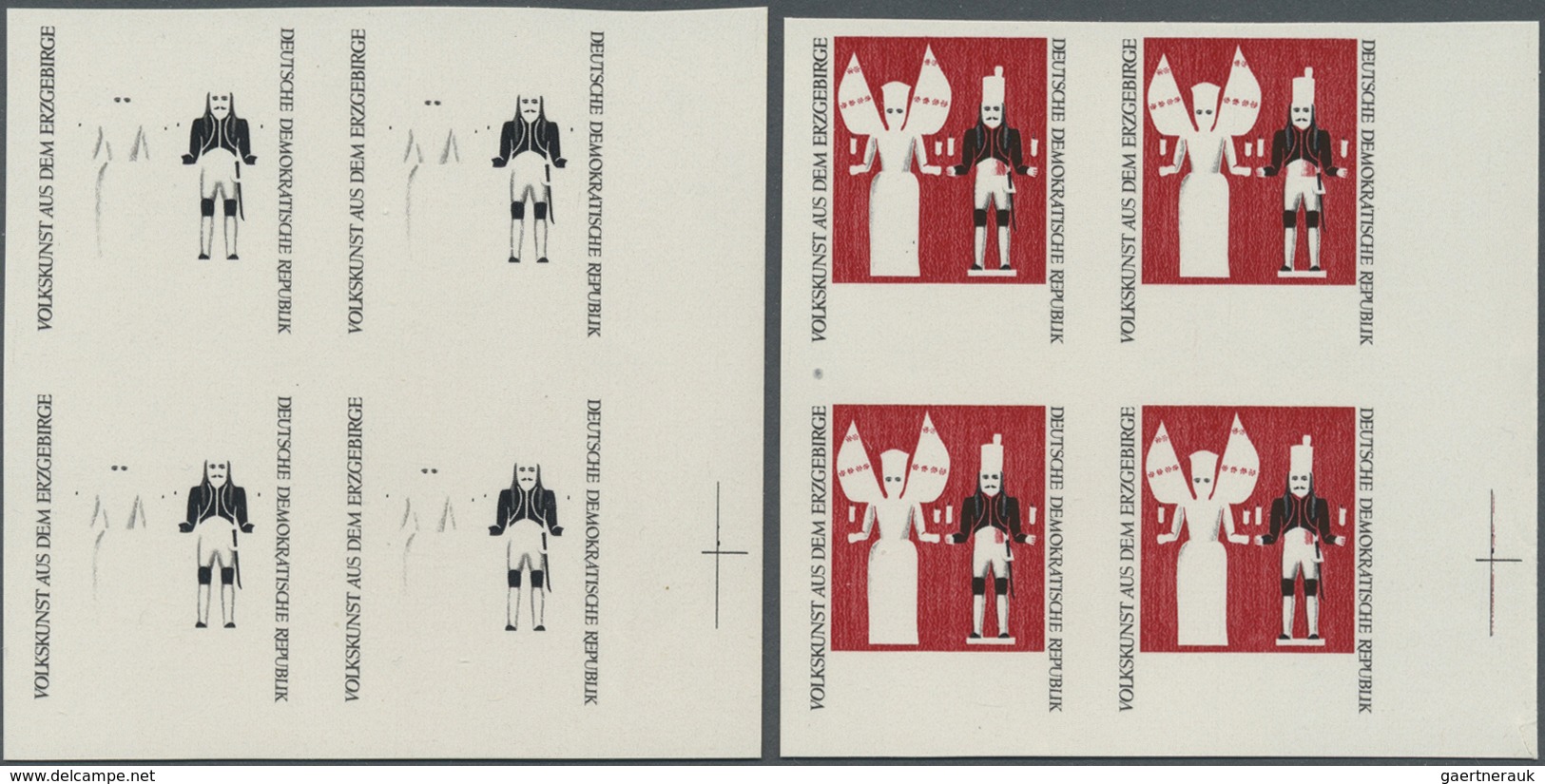 ** DDR: 1967, Volkskunst Aus Dem Erzgebirge 20 Pf. 'Lichterengel Und Bergmann' In 5 Verschiedenen Ungez - Autres & Non Classés