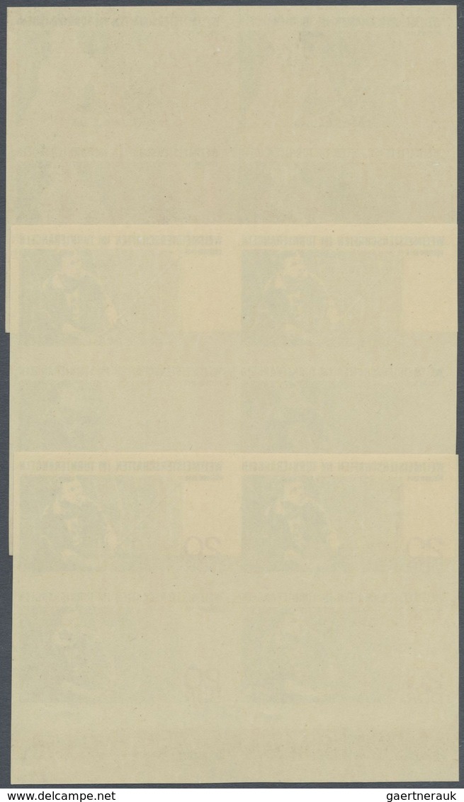 ** DDR: 1968, Weltmeisterschaften Im Turnierangeln In Güstrow 20 Pf. 'Angler' In 3 Verschiedenen Ungezä - Altri & Non Classificati