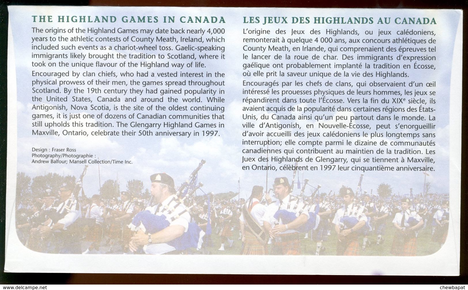 FDC Canada 1997- Highland Games, Maxville Ontario - 01-08-1997 - 1991-2000