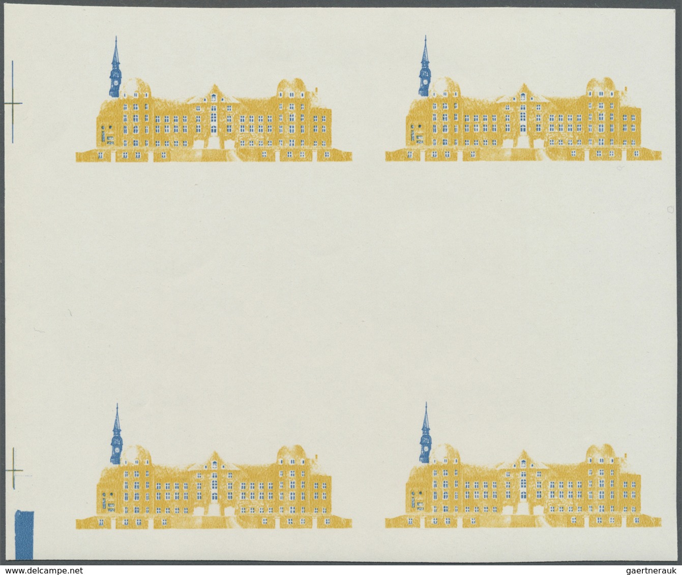 ** DDR: 1968, Bedeutende Bauwerke 20 Pf. 'Schloß Moritzburg bei Dresden' in 5 verschiedenen ungezähnten