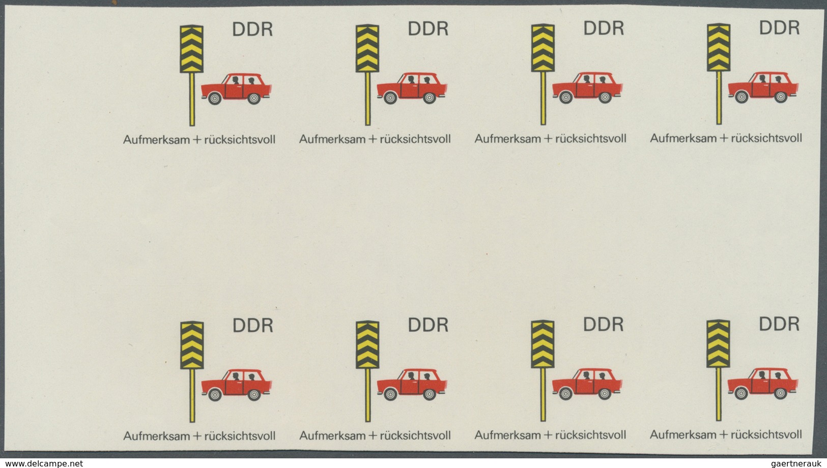 ** DDR: 1969, Sicherheit im Straßenverkehr 5 Pf. 'Rücksichtnahme auf Fußgänger' in 6 verschiedenen unge