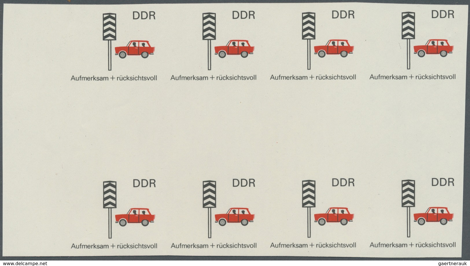 ** DDR: 1969, Sicherheit im Straßenverkehr 5 Pf. 'Rücksichtnahme auf Fußgänger' in 6 verschiedenen unge