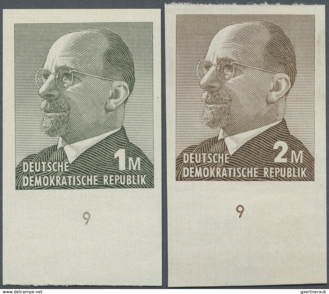 ** DDR: 1969, Ulbricht 1 Und 2 M Ungezähnt Vom Unterrand. Im Michel Bisher Nicht Verzeichnet. - Autres & Non Classés