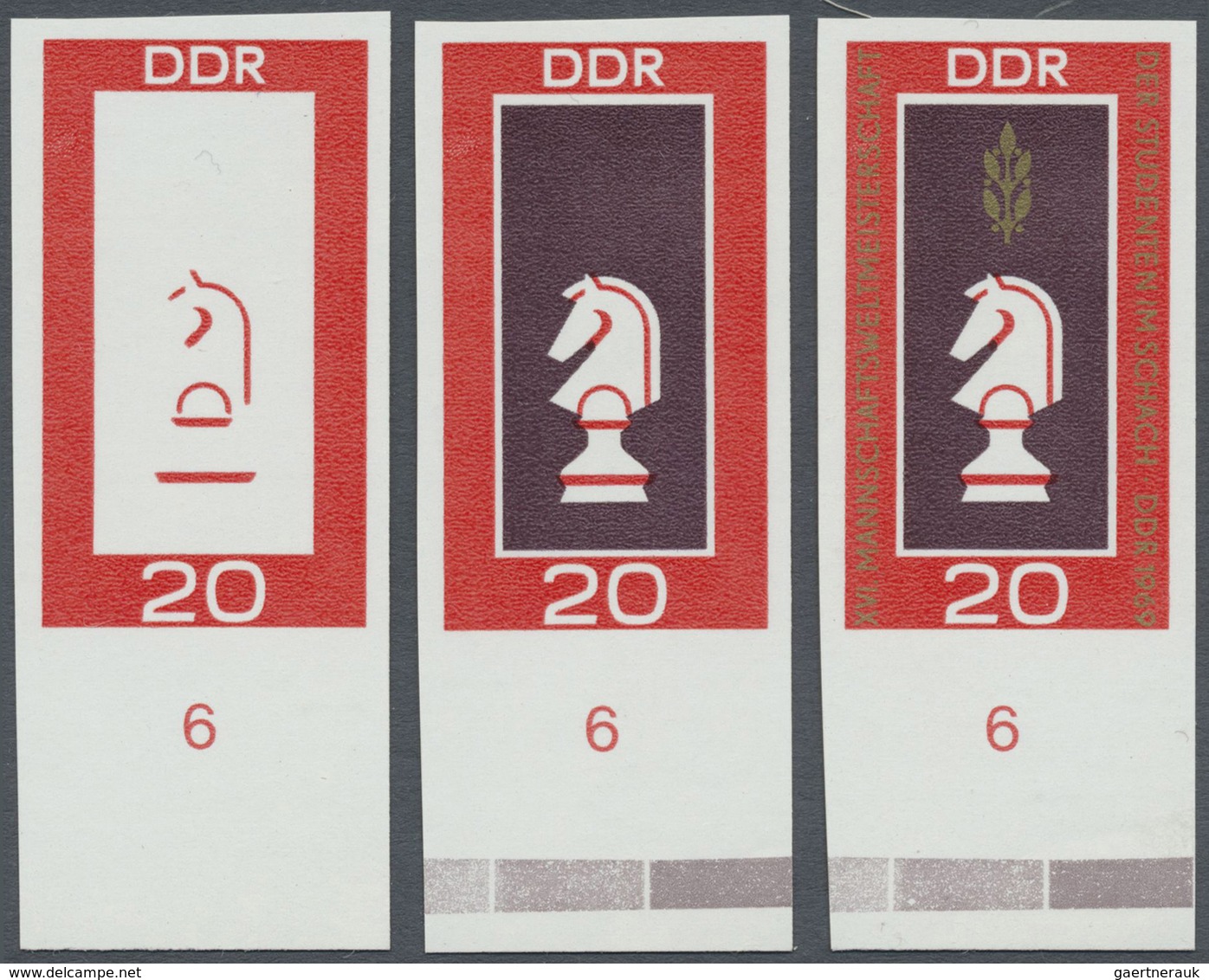 ** DDR: 1969, Schach-Mannschaftsweltmeisterschaft Der Studenten In Dresden 20 Pf. 'Schachfigur Springer - Autres & Non Classés