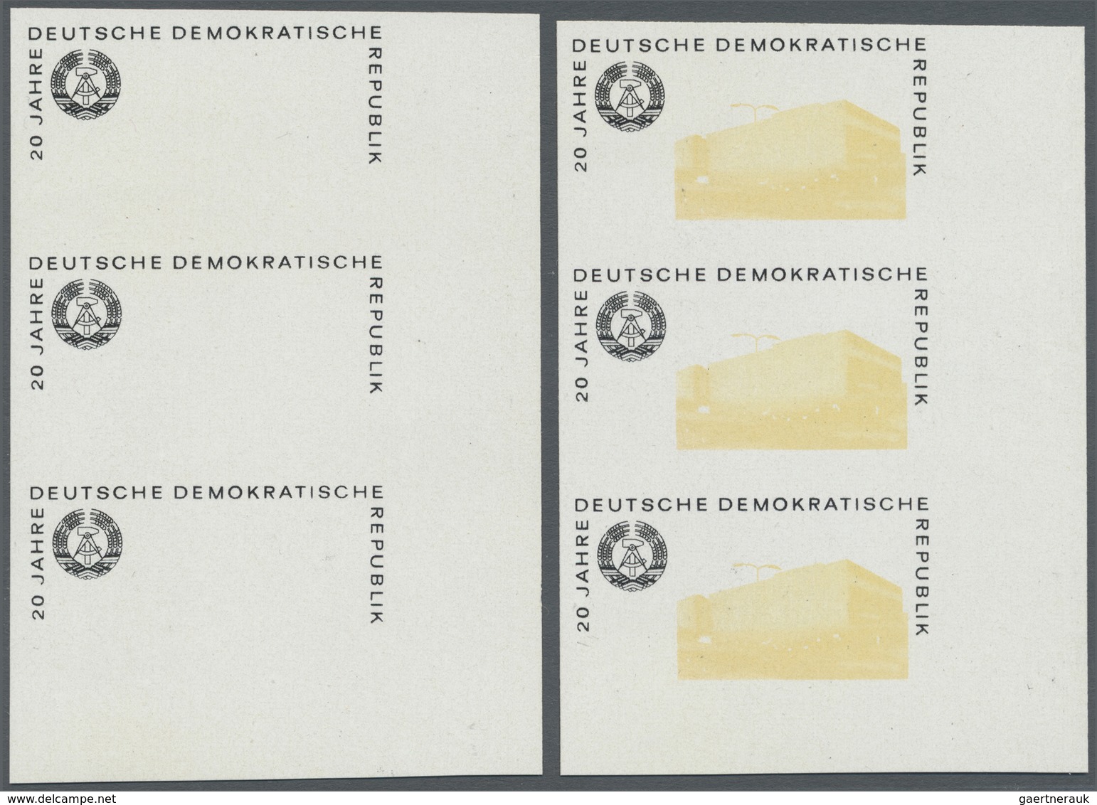 ** DDR: 1969, 20 Jahre DDR 10 Pf. 'Warenhaus In Hoyerswerda' In 4 Verschiedenen Ungezähnten Senkrechten - Autres & Non Classés