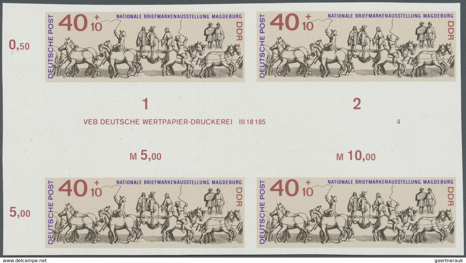 ** DDR: 1969, Nationale Briefmarkenausstellung In Magdeburg 40+10 Pf. 'Experiment Mit Den Magdeburger H - Autres & Non Classés