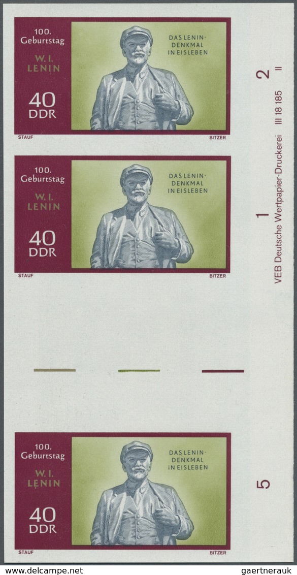 ** DDR: 1970, 100. Geburtstag Von Wladimir Iljitsch Lenin 40 Pf. 'Lenin-Denkmal In Eisleben' In 4 Versc - Autres & Non Classés