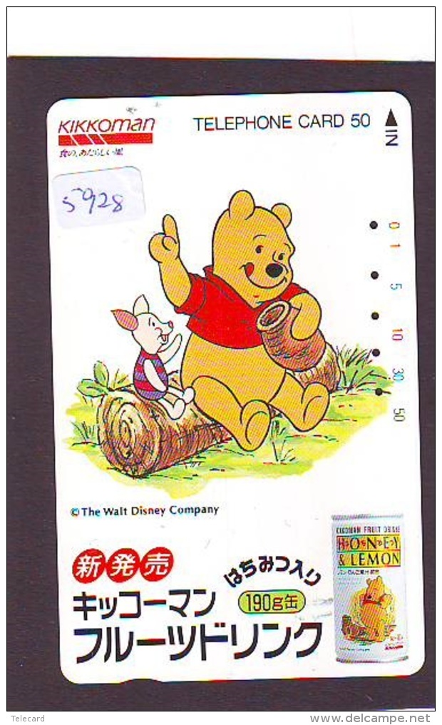 Télécarte Japon / 110-60011 - DISNEY - Ours WINNIE POOH Pot De Miel &amp; COCHON (5928) Japan Phonecard * CINEMA - Disney