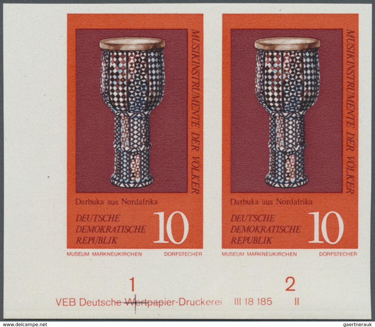 ** DDR: 1971, Musikinstrumente Aus Dem Musikinstrumenten-Museum Markneukirchen 10 Pf. 'Darbuka (Handpau - Autres & Non Classés