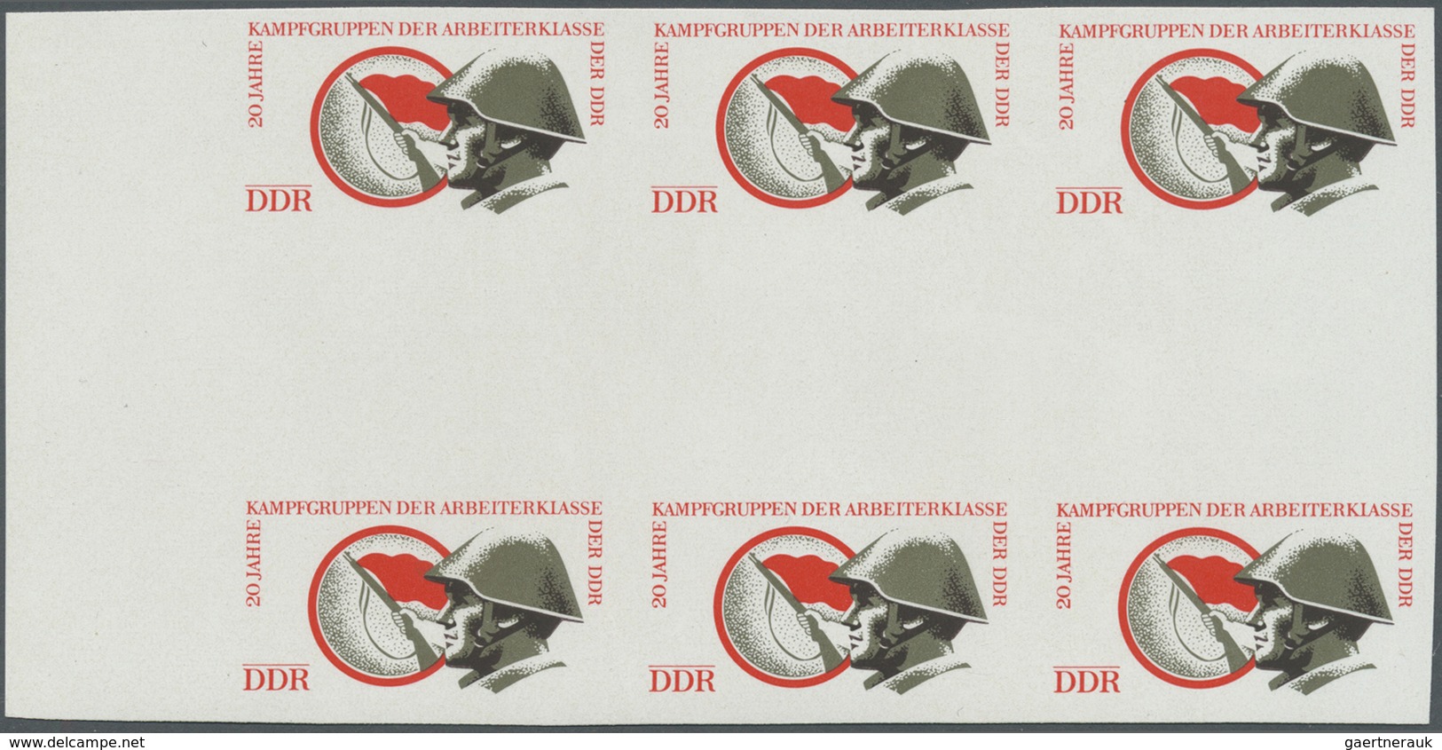 ** DDR: 1973, 20 Jahre Kampfgruppen 10 Pf. 'Angehöriger Und Abzeichen Der Kampfgruppen' In 4 Verschiede - Autres & Non Classés